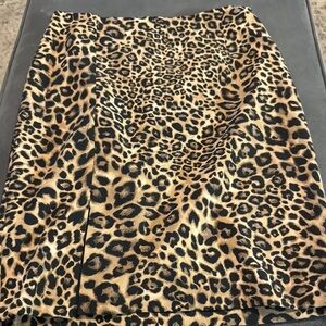 White House Black Market Leopard Print Skirt Size 8